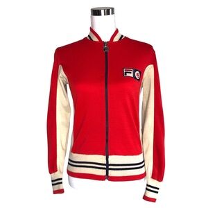 VINTAGE 70s Rare Fila Bjorn Borg Red Tracktop Tennis Full Zip Jacket Size 32